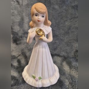 Enesco Growing Up Birthday Girls Age 9 Figurine Porcelain Bisque